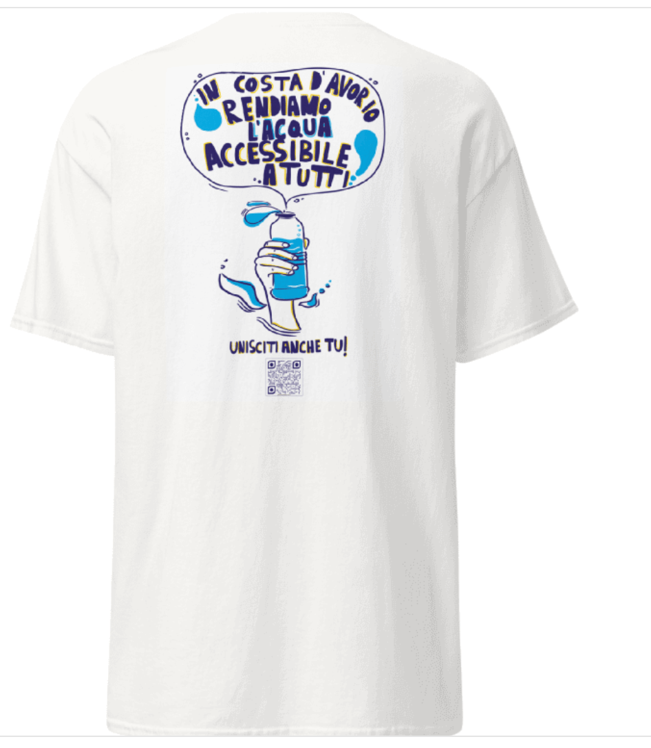 T shirt progetto acqua illustrato